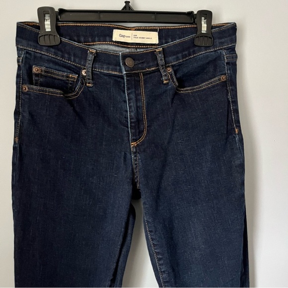 GAP 1969 Authentic True Skinny Ankle Dark Rinse Denim Jeans Size 28R - Picture 6 of 15